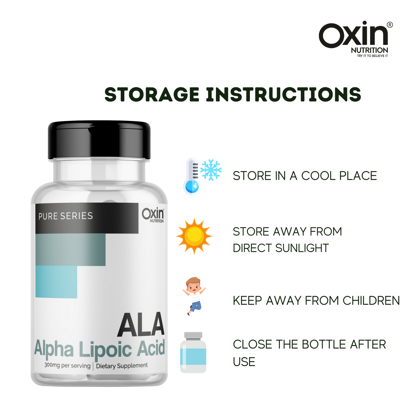 Oxin Nutrition® ALA Alpha Lipoic Acid 300mg