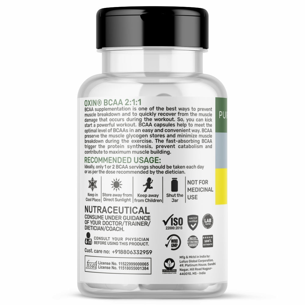 Oxin® Nutrition BCAA 2:1:1 2000mg Capsules