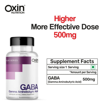 Oxin® Nutrition GABA Gamma Aminobutyric Acid 500mg