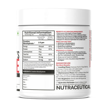 The Creatine Works 100% Pure Creatine Monohydrate 100g | Unflavoured | Muscle Strength & Performance | Oxin Nutrition