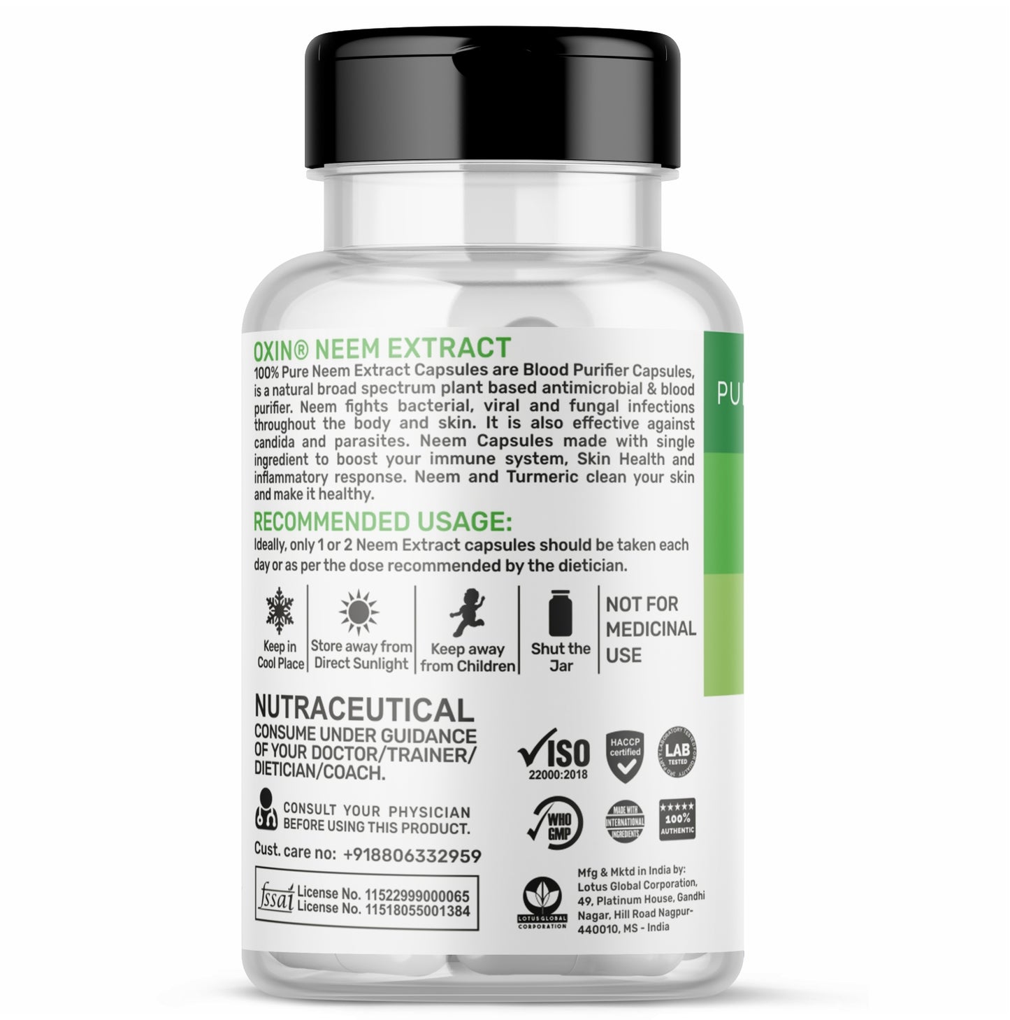 Oxin® Nutrition 100% Pure Neem Extract Capsule