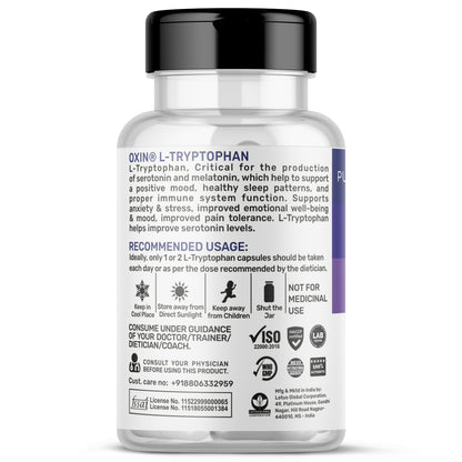 Oxin® Nutrition L Tryptophan 500mg Capsules