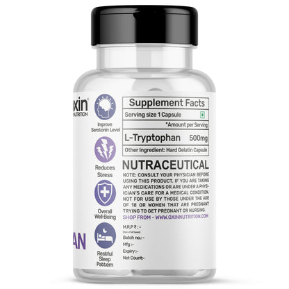 Oxin® Nutrition L Tryptophan 500mg Capsules