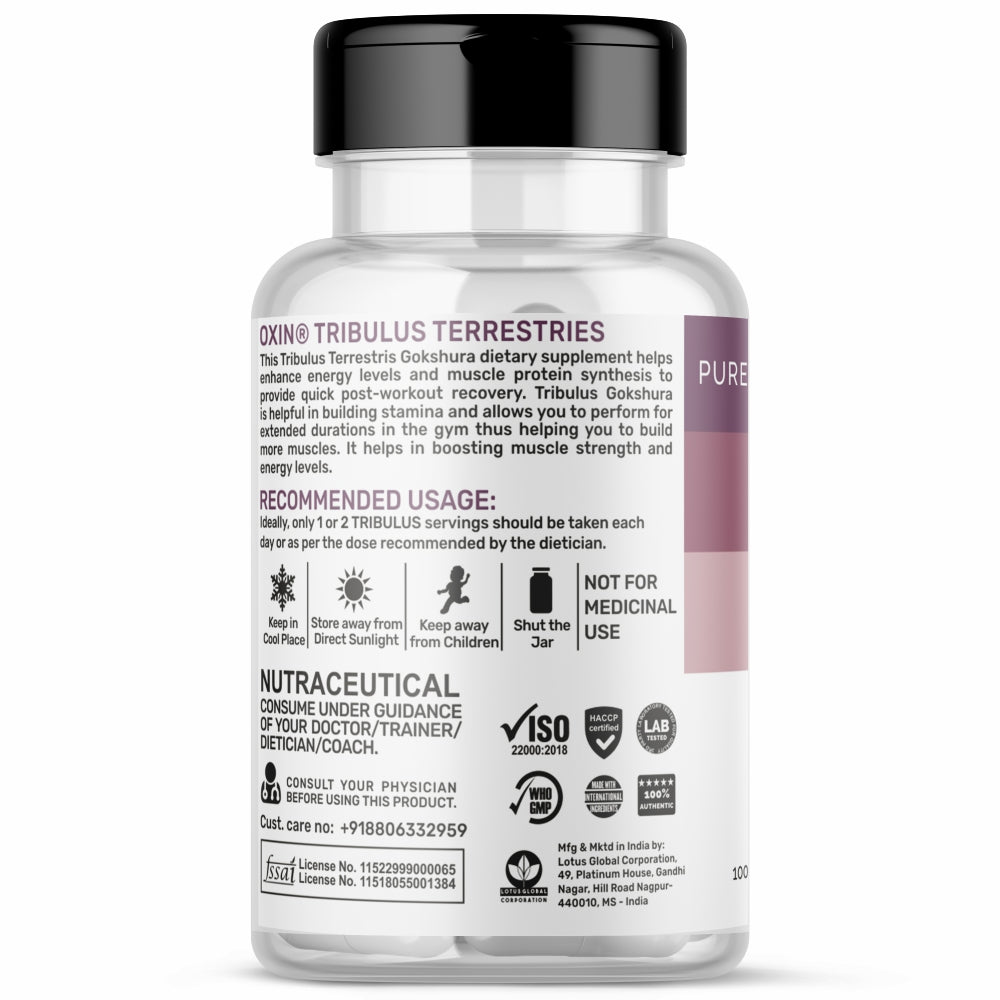 Oxin® Nutrition Tribulus Terrestris Gokshura Extract Capsules
